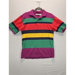 Vintage Steeplechase Colorblock Stripe Polo Shirt Mens Large 90s Rugby Preppy